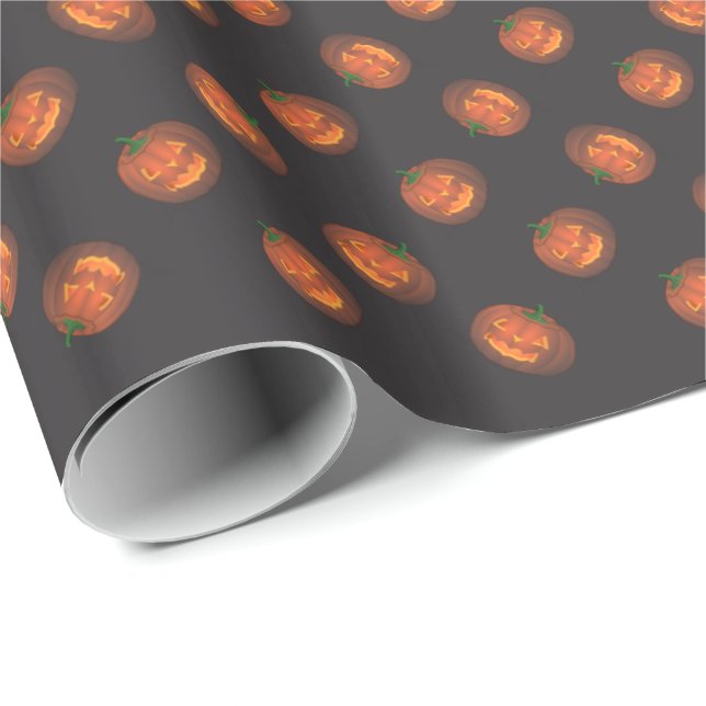 Pumpkin Wrapping Paper Jack-O-Lantern Gift Paper (Roll Corner)