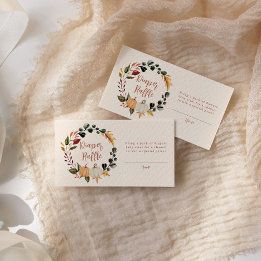 Pumpkin Wreath Baby Shower Diaper Raffle Enclosure Card