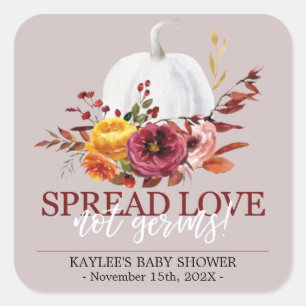 Pumpking Hand Sanitizer labels Personalised fall