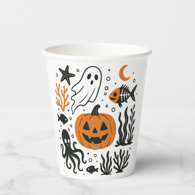 pumpking in the ocean paper cups (Front)