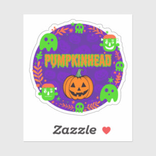 Pumpkinhead Orange and Green With Fancy Circle