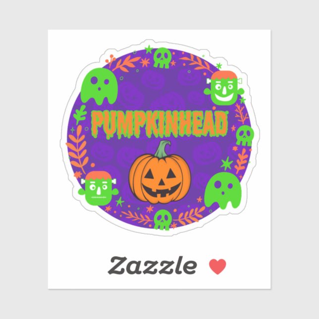 Pumpkinhead Orange and Green With Fancy Circle (Sheet)