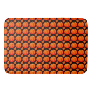 Pumpkins and Autumn Leaves Bath Mat