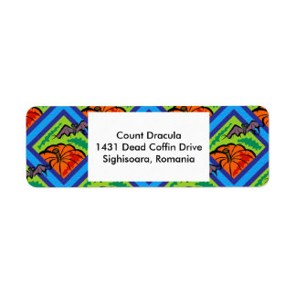 Pumpkins and Bats in Patterns Address Labels