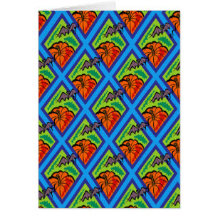 Pumpkins and Bats in Patterns of Green/Blue