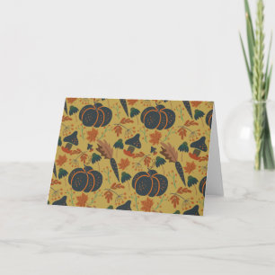 Pumpkins and carrots seamless pattern card