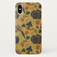 Pumpkins and carrots seamless pattern