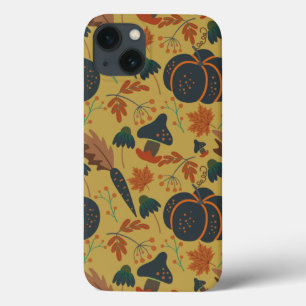 Pumpkins and carrots seamless pattern iPhone 13 case