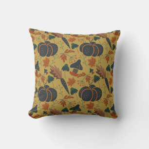 Pumpkins and carrots seamless pattern cushion