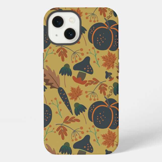 Pumpkins and carrots seamless pattern iPhone case (Back)