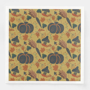 Pumpkins and carrots seamless pattern napkin