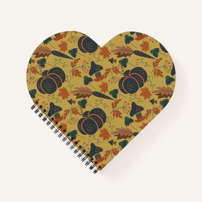 Pumpkins and carrots seamless pattern notebook (Front)