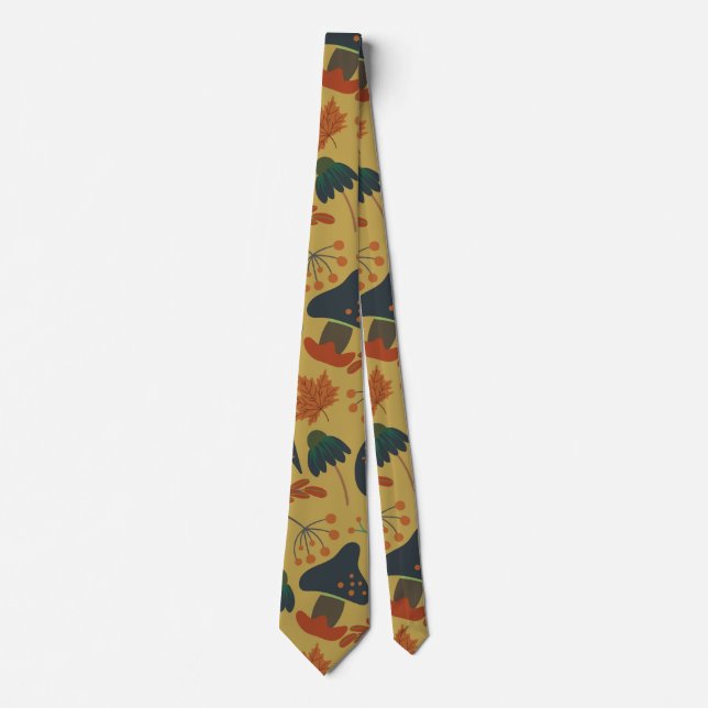 Pumpkins and carrots seamless pattern tie (Front)