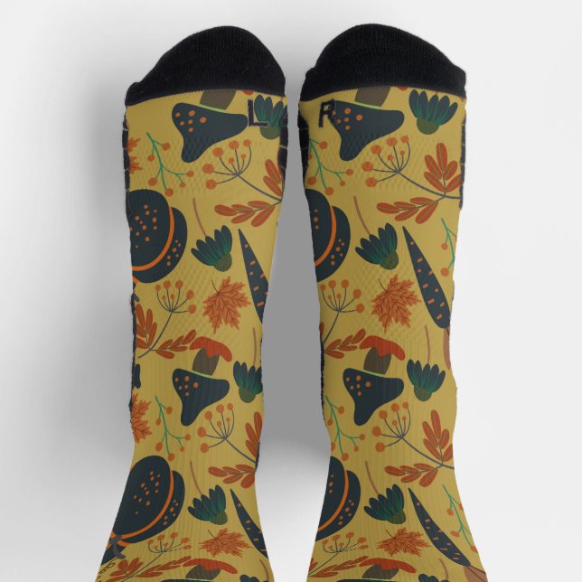 Pumpkins and carrots seamless pattern wrapping pap socks (Top)