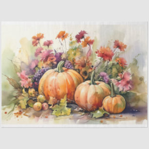 Pumpkins and Florals 7 Decoupage Paper