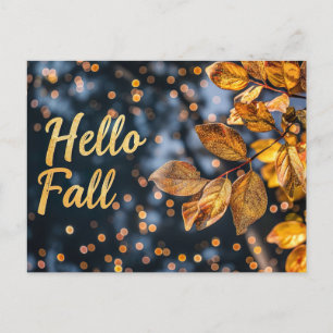 Pumpkins and Flowers Fall greeting Postcard