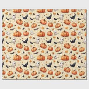 Pumpkins and Ghosts, Author Natasha Us Wrapping Paper