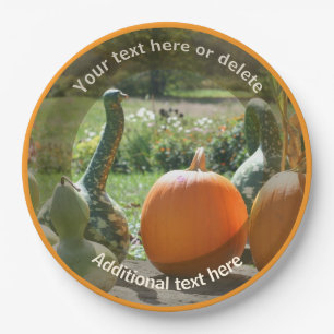 Pumpkins And Gourds Personalized Party Paper Plate