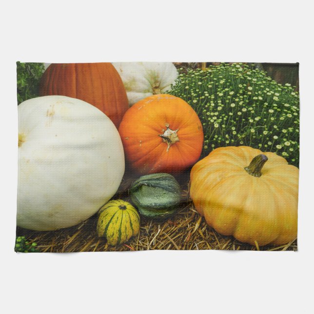 Pumpkins And Gourds Tea Towel (Horizontal)