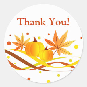 Pumpkins and leaves - Sticker