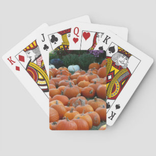 Pumpkins and Mums Autumn Harvest Photography Playing Cards