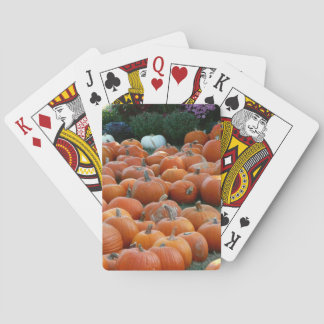 Pumpkins and Mums Autumn Harvest Photography Playing Cards