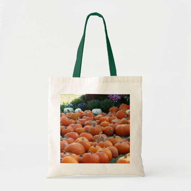 Pumpkins and Mums Autumn Harvest Photography Tote Bag (Front)