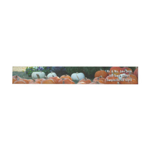 Pumpkins and Mums Autumn Harvest Photography Wrap Around Label