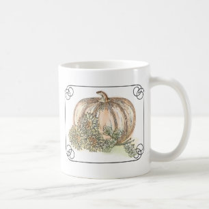 Pumpkins and Mums Fall floral Coffee Mug