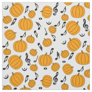 Pumpkins and Music Notes Fabric
