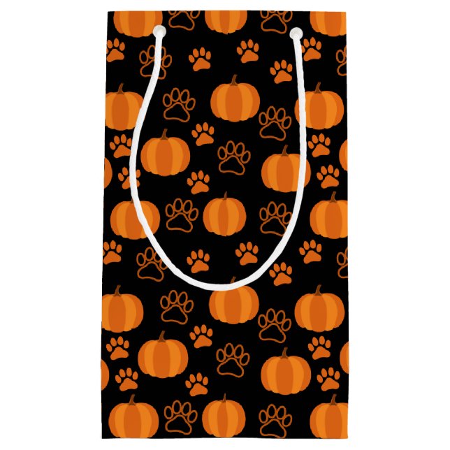 Pumpkins and Paws Halloween Small Gift Bag (Front)