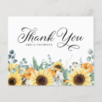 Pumpkins and Sunflowers Fall Baby Shower Thank You