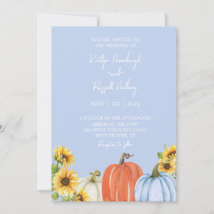 Pumpkins and Sunflowers Wedding Invitation