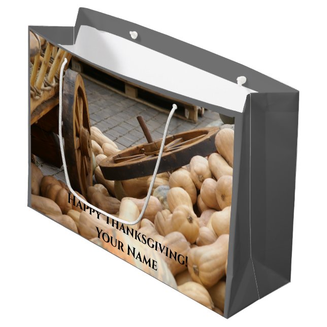 Pumpkins and Wheel Large Gift Bag (Front Angled)
