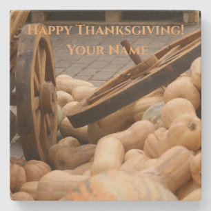 Pumpkins and Wheel Stone Coaster