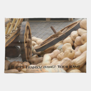 Pumpkins and Wheel Tea Towel
