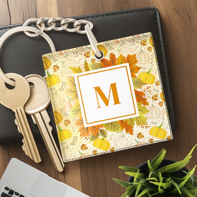 Pumpkins Autumn Fall Harvest Pattern Key Ring (Creator Uploaded)