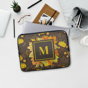 Pumpkins Autumn Fall Harvest Pattern Laptop Sleeve