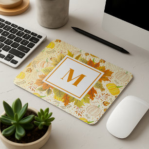 Pumpkins Autumn Fall Harvest Pattern Mouse Pad