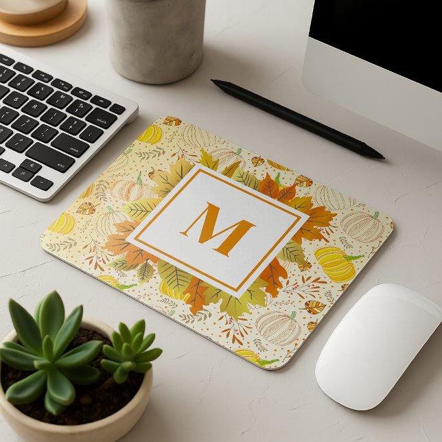 Pumpkins Autumn Fall Harvest Pattern Mouse Pad (Creator Uploaded)