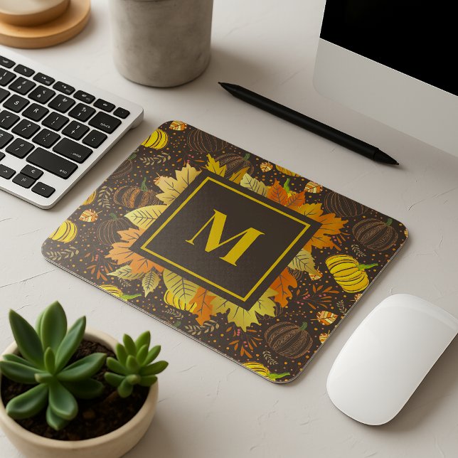 Pumpkins Autumn Fall Harvest Pattern Mouse Pad (Creator Uploaded)