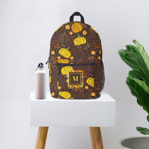 Pumpkins Autumn Fall Harvest Pattern Printed Backpack