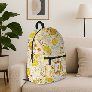 Pumpkins Autumn Fall Harvest Pattern Printed Backpack