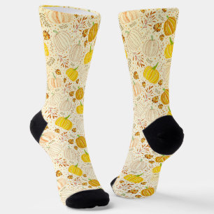 Pumpkins Autumn Fall Harvest Pattern Socks