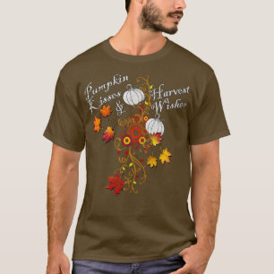 Pumpkins Autumn Leaves, Coffee Quotes Cute Thanksg T-Shirt