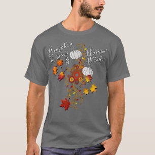 Pumpkins Autumn Leaves, Coffee Quotes Cute Thanksg T-Shirt