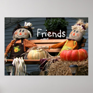 Pumpkins Autumn Picture Friends Poster