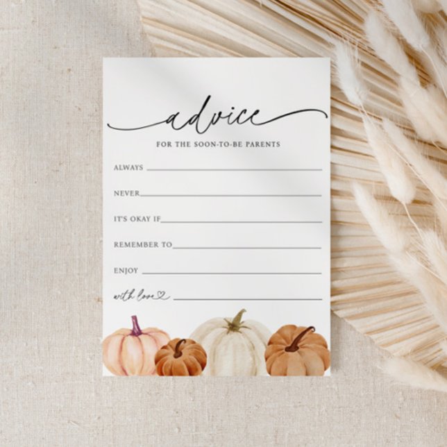 Pumpkins Baby Advice Card (Creator Uploaded)