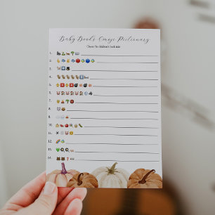 Pumpkins Baby Books Emoji Game Card