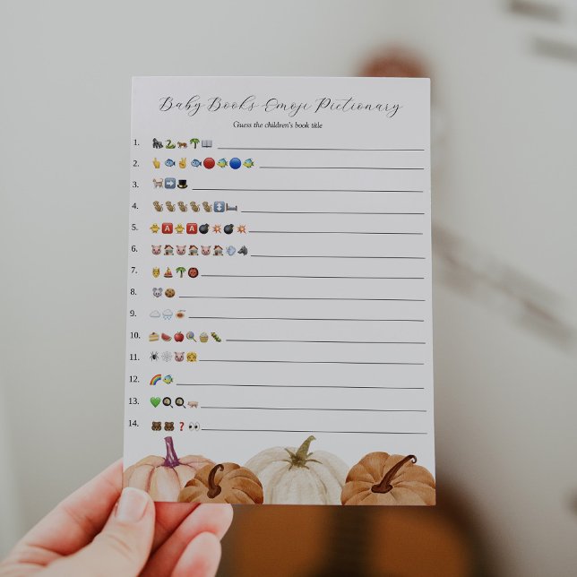 Pumpkins Baby Books Emoji Game Card (Creator Uploaded)